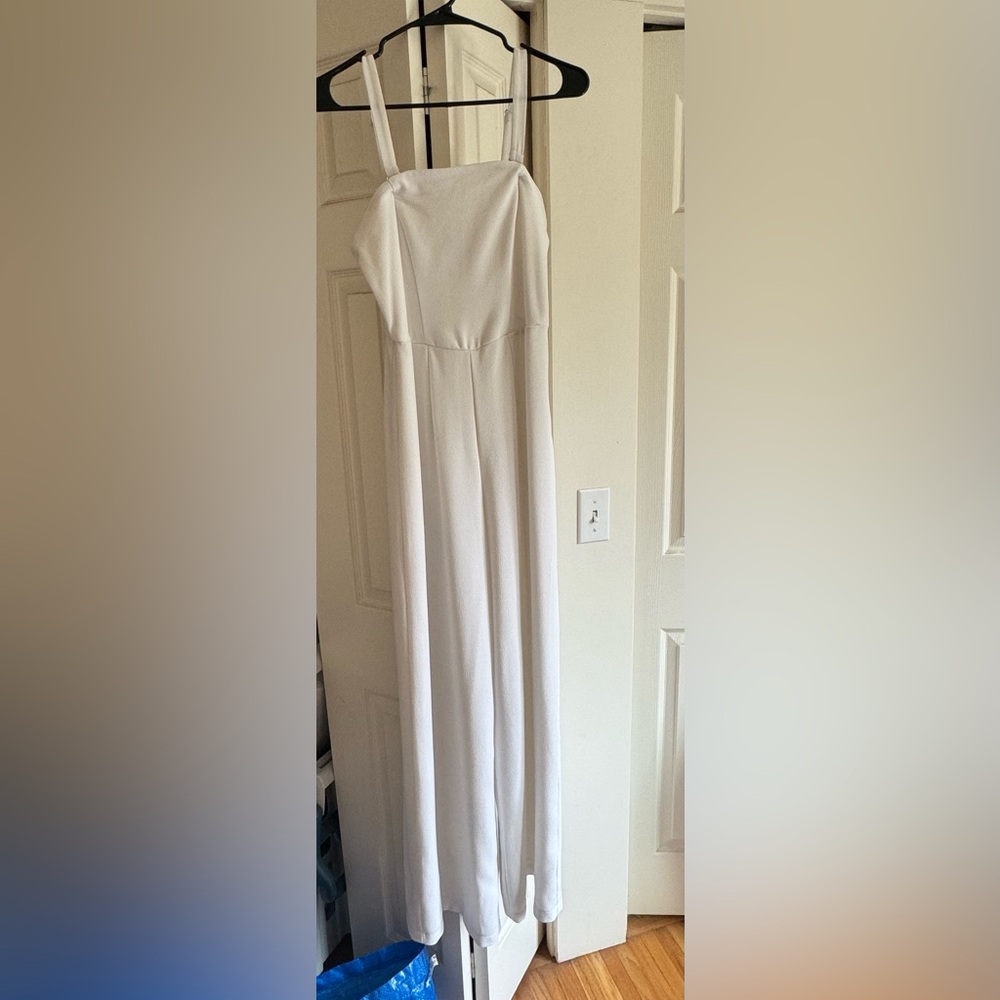 White jumpsuit with removable straps